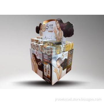 Corrugated cardboard pallet display with spokesman for hair